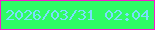 文字の大きさ：3、枠の色：f61bcc、背景の色：2ffc65、文字の色：7adefd 無料ブログパーツのブログ時計