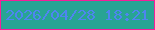 文字の大きさ：1、枠の色：f61e9a、背景の色：28a494、文字の色：4e85f0 無料ブログパーツのブログ時計