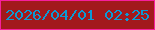 文字の大きさ：5、枠の色：f61f9d、背景の色：a2191c、文字の色：0b9ad4 無料ブログパーツのブログ時計