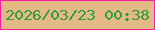 文字の大きさ：5、枠の色：f61fa3、背景の色：e5b985、文字の色：2c9e40 無料ブログパーツのブログ時計