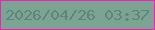 文字の大きさ：2、枠の色：f61fbb、背景の色：7ba492、文字の色：5f8478 無料ブログパーツのブログ時計