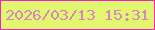 文字の大きさ：2、枠の色：f61fc9、背景の色：e2f670、文字の色：d687c0 無料ブログパーツのブログ時計