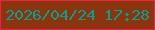 文字の大きさ：2、枠の色：f6203d、背景の色：8a3510、文字の色：0e9c8d 無料ブログパーツのブログ時計