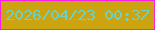 文字の大きさ：2、枠の色：f621e3、背景の色：cca410、文字の色：6ad1cb 無料ブログパーツのブログ時計