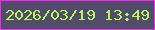文字の大きさ：1、枠の色：f626ea、背景の色：514c6a、文字の色：b5f75b 無料ブログパーツのブログ時計