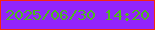 文字の大きさ：5、枠の色：f6270f、背景の色：9324fa、文字の色：4cb71f 無料ブログパーツのブログ時計
