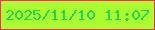 文字の大きさ：3、枠の色：f62b68、背景の色：aafd31、文字の色：24d453 無料ブログパーツのブログ時計