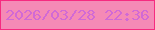 文字の大きさ：1、枠の色：f62b80、背景の色：f58ab6、文字の色：d16ad5 無料ブログパーツのブログ時計