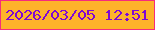 文字の大きさ：2、枠の色：f62c7c、背景の色：feb32a、文字の色：7f08d4 無料ブログパーツのブログ時計