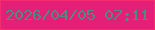 文字の大きさ：1、枠の色：f62d6c、背景の色：e31f78、文字の色：4b8d7e 無料ブログパーツのブログ時計
