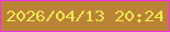 文字の大きさ：5、枠の色：f62def、背景の色：bb8336、文字の色：efe953 無料ブログパーツのブログ時計