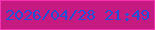 文字の大きさ：4、枠の色：f631b2、背景の色：c51a7f、文字の色：214fd6 無料ブログパーツのブログ時計