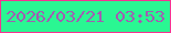 文字の大きさ：5、枠の色：f63292、背景の色：2af792、文字の色：a35cb2 無料ブログパーツのブログ時計