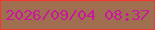 文字の大きさ：2、枠の色：f6362f、背景の色：9f6f4f、文字の色：c9189b 無料ブログパーツのブログ時計
