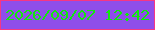 文字の大きさ：2、枠の色：f63684、背景の色：8f4eea、文字の色：11e80f 無料ブログパーツのブログ時計