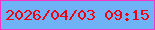 文字の大きさ：1、枠の色：f636c5、背景の色：6fb2f6、文字の色：f00213 無料ブログパーツのブログ時計