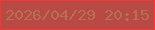 文字の大きさ：4、枠の色：f63733、背景の色：b84944、文字の色：b77150 無料ブログパーツのブログ時計