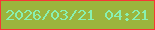 文字の大きさ：5、枠の色：f63736、背景の色：9bb53d、文字の色：89f0b1 無料ブログパーツのブログ時計