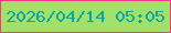 文字の大きさ：5、枠の色：f63781、背景の色：a0e06b、文字の色：0da69f 無料ブログパーツのブログ時計