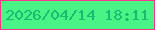 文字の大きさ：3、枠の色：f6378c、背景の色：4af385、文字の色：17bb6e 無料ブログパーツのブログ時計