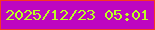 文字の大きさ：1、枠の色：f63823、背景の色：be06c0、文字の色：baff22 無料ブログパーツのブログ時計