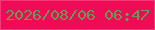 文字の大きさ：1、枠の色：f6387a、背景の色：ef0b56、文字の色：6a9953 無料ブログパーツのブログ時計