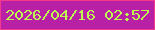 文字の大きさ：1、枠の色：f6388a、背景の色：b821a6、文字の色：bdfb53 無料ブログパーツのブログ時計