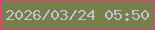文字の大きさ：5、枠の色：f63c7c、背景の色：76804c、文字の色：c7c0d1 無料ブログパーツのブログ時計