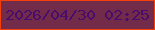 文字の大きさ：5、枠の色：f63f08、背景の色：722b48、文字の色：470c6c 無料ブログパーツのブログ時計