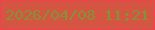文字の大きさ：5、枠の色：f63f4e、背景の色：d45642、文字の色：849136 無料ブログパーツのブログ時計