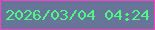文字の大きさ：2、枠の色：f642c5、背景の色：677698、文字の色：4efb85 無料ブログパーツのブログ時計