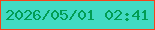 文字の大きさ：3、枠の色：f6431a、背景の色：42dac3、文字の色：019d54 無料ブログパーツのブログ時計