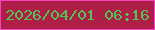 文字の大きさ：3、枠の色：f643c3、背景の色：af1e47、文字の色：51c553 無料ブログパーツのブログ時計
