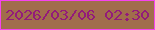 文字の大きさ：1、枠の色：f643ef、背景の色：a16d4c、文字の色：931b7a 無料ブログパーツのブログ時計