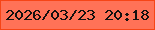 文字の大きさ：2、枠の色：f64516、背景の色：ff7257、文字の色：151110 無料ブログパーツのブログ時計