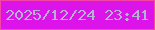 文字の大きさ：2、枠の色：f645a7、背景の色：dc14ea、文字の色：b3b3d4 無料ブログパーツのブログ時計