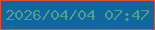 文字の大きさ：3、枠の色：f64627、背景の色：0e689f、文字の色：549c91 無料ブログパーツのブログ時計