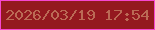 文字の大きさ：5、枠の色：f647d1、背景の色：94191f、文字の色：bb6a55 無料ブログパーツのブログ時計