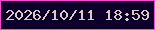 文字の大きさ：2、枠の色：f648d1、背景の色：0c002b、文字の色：dccac3 無料ブログパーツのブログ時計