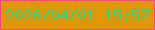文字の大きさ：5、枠の色：f64a78、背景の色：de9707、文字の色：2ed57c 無料ブログパーツのブログ時計