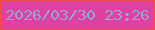 文字の大きさ：5、枠の色：f64e3f、背景の色：de429e、文字の色：90a7d8 無料ブログパーツのブログ時計
