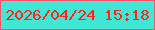 文字の大きさ：4、枠の色：f6536b、背景の色：41e7d5、文字の色：fe241d 無料ブログパーツのブログ時計