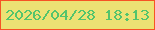 文字の大きさ：4、枠の色：f65425、背景の色：ece274、文字の色：53c46c 無料ブログパーツのブログ時計