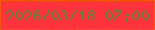 文字の大きさ：5、枠の色：f65511、背景の色：fe333c、文字の色：60823b 無料ブログパーツのブログ時計