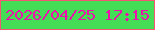 文字の大きさ：3、枠の色：f65674、背景の色：46dd56、文字の色：ed10ad 無料ブログパーツのブログ時計
