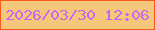 文字の大きさ：5、枠の色：f65a1d、背景の色：f5c77b、文字の色：c867f3 無料ブログパーツのブログ時計