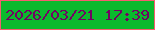 文字の大きさ：5、枠の色：f65c6f、背景の色：0bb92d、文字の色：730263 無料ブログパーツのブログ時計
