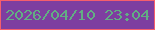 文字の大きさ：5、枠の色：f65e6c、背景の色：7e3ea0、文字の色：62ae83 無料ブログパーツのブログ時計