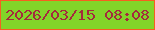 文字の大きさ：5、枠の色：f65f20、背景の色：82d429、文字の色：a42a3d 無料ブログパーツのブログ時計