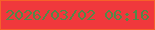 文字の大きさ：5、枠の色：f66129、背景の色：f0383c、文字の色：538849 無料ブログパーツのブログ時計
